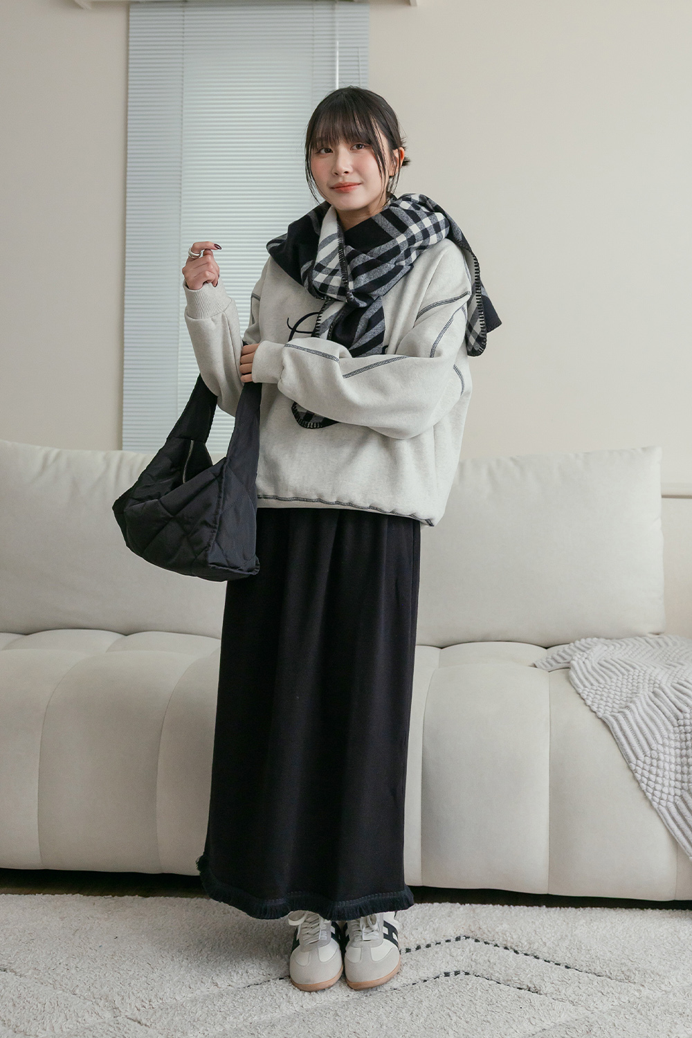 HEALER Made 流金歲月 磨毛流蘇中長直裙