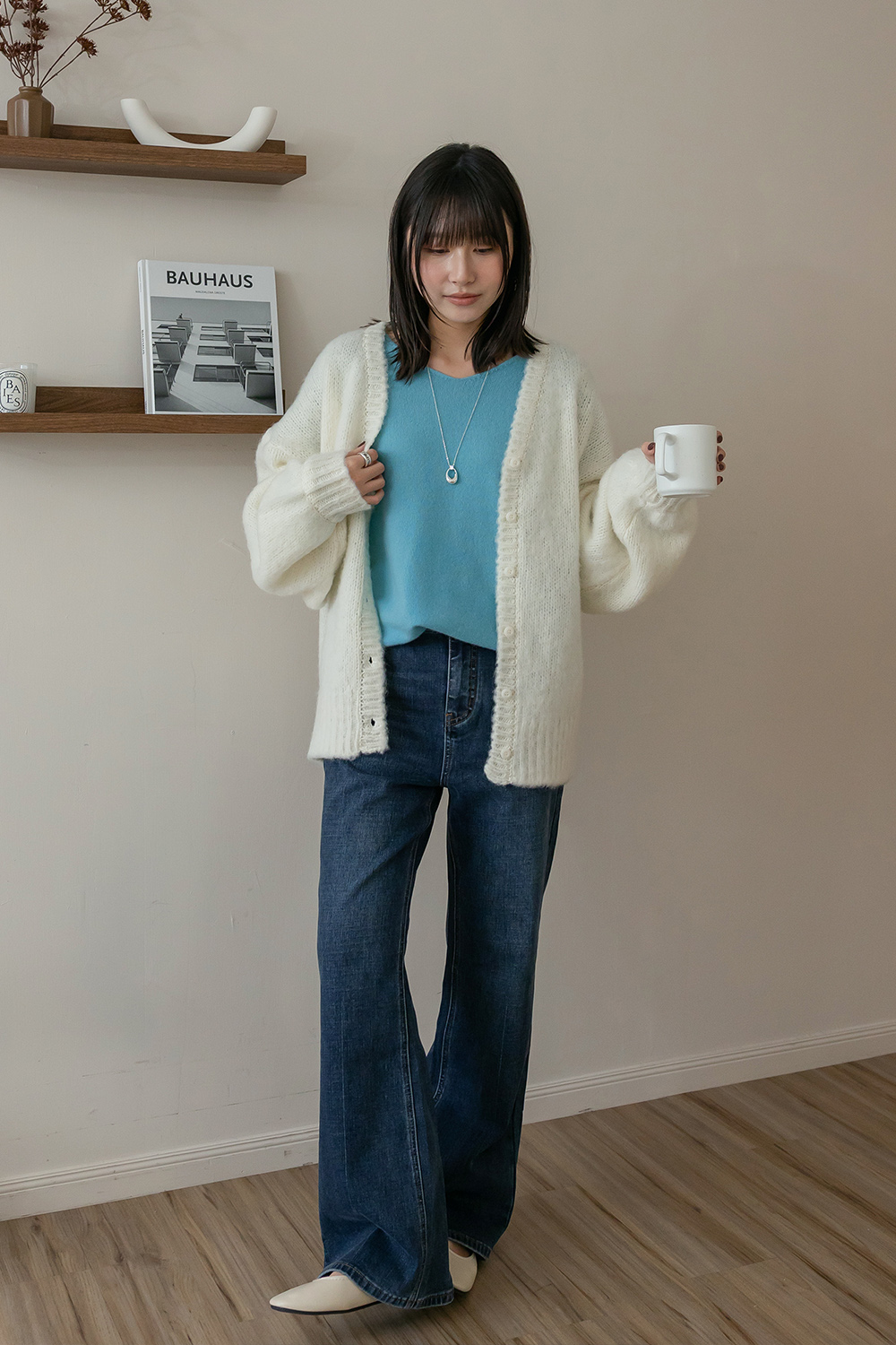 老朋友 親膚V領羊毛針織衫