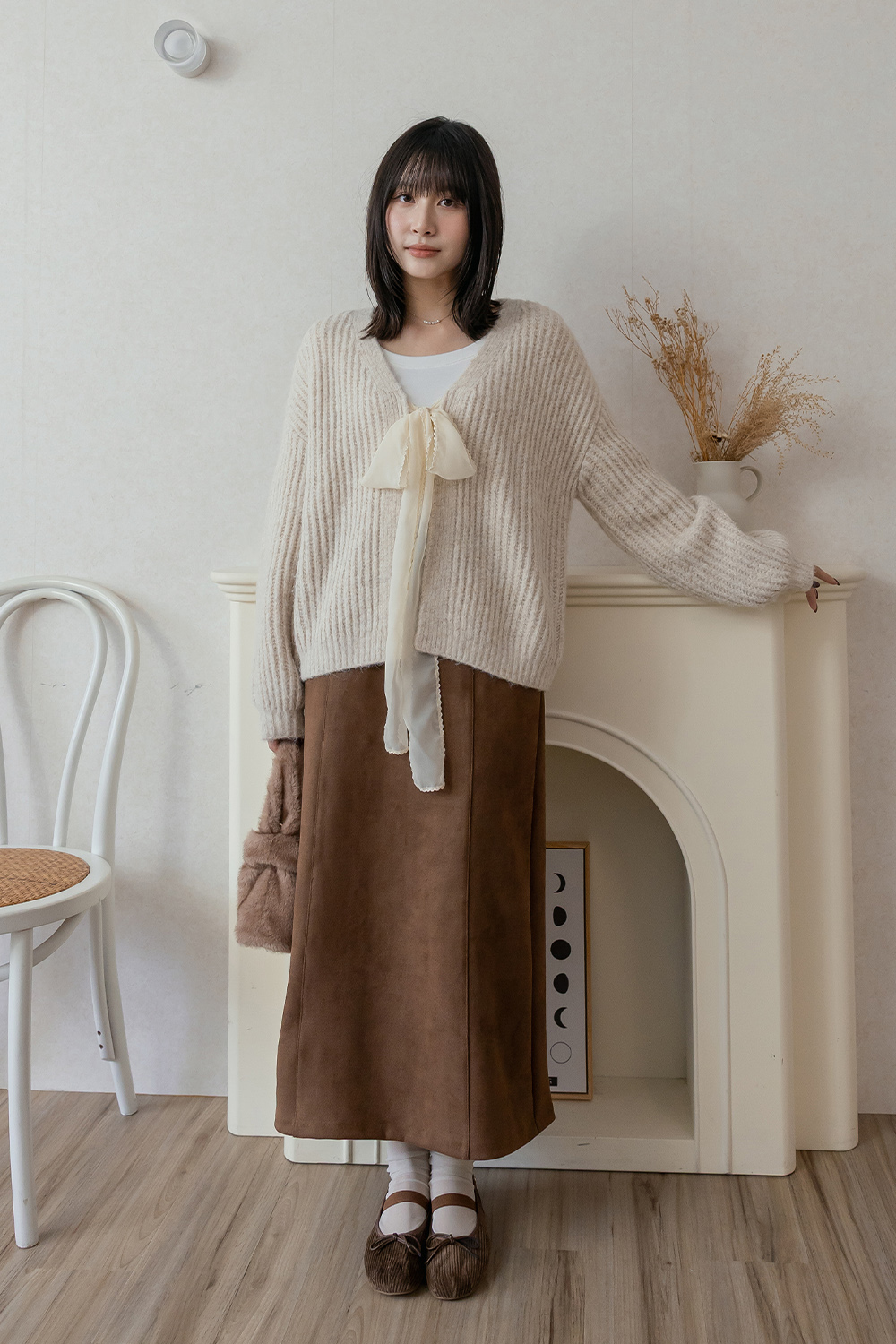 暖陽 大圓領磨毛合身長袖T