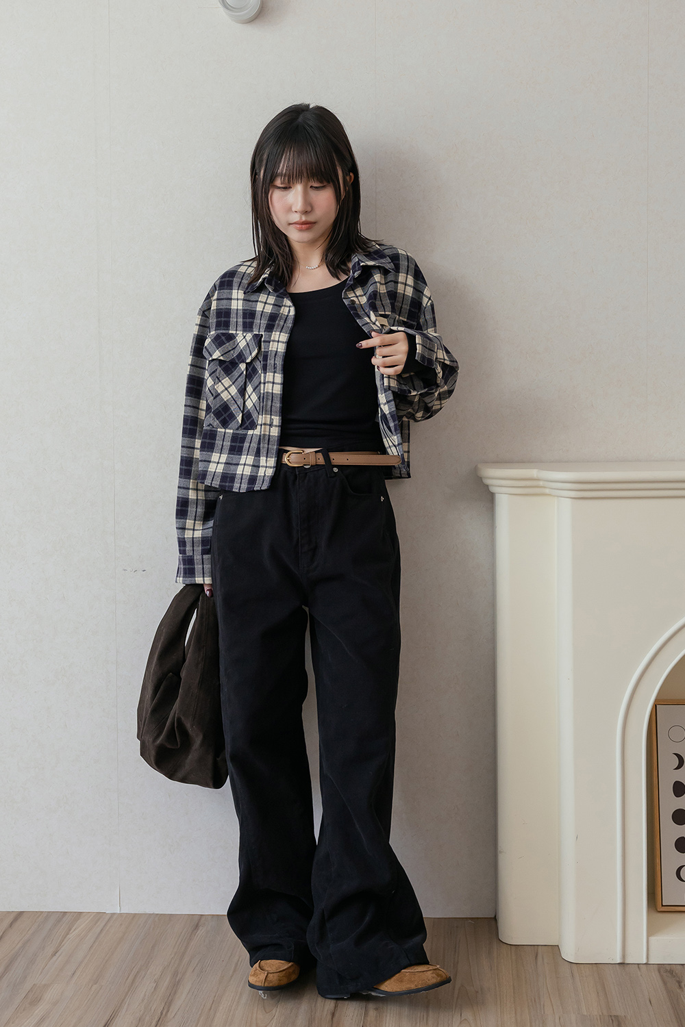 暖陽 大圓領磨毛合身長袖T