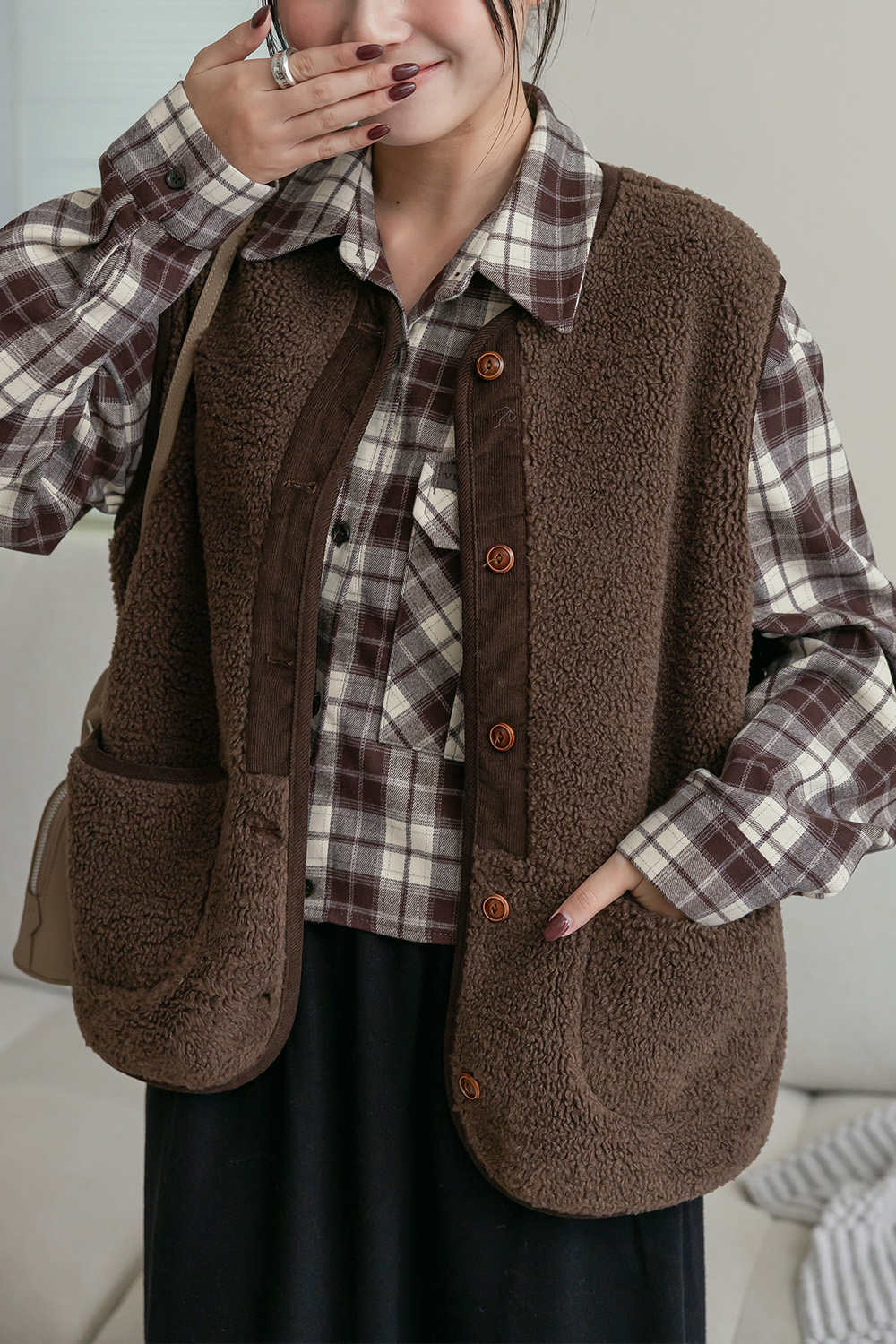 人氣不減 針織連帽羔羊毛背心