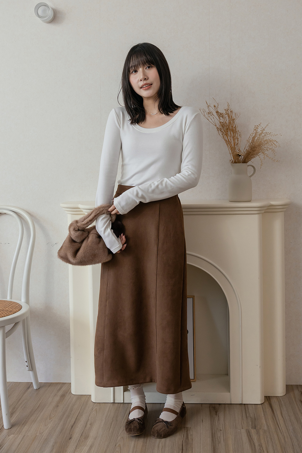 微醺魔法 麂皮絨中長裙