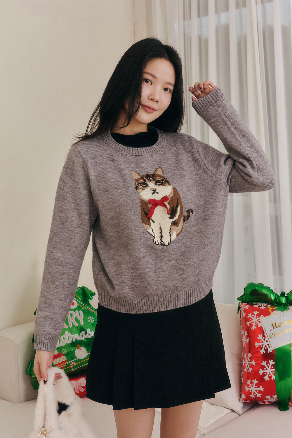 HEALER Made 聖誕奇遇 皮蛋社長緹花針織毛衣