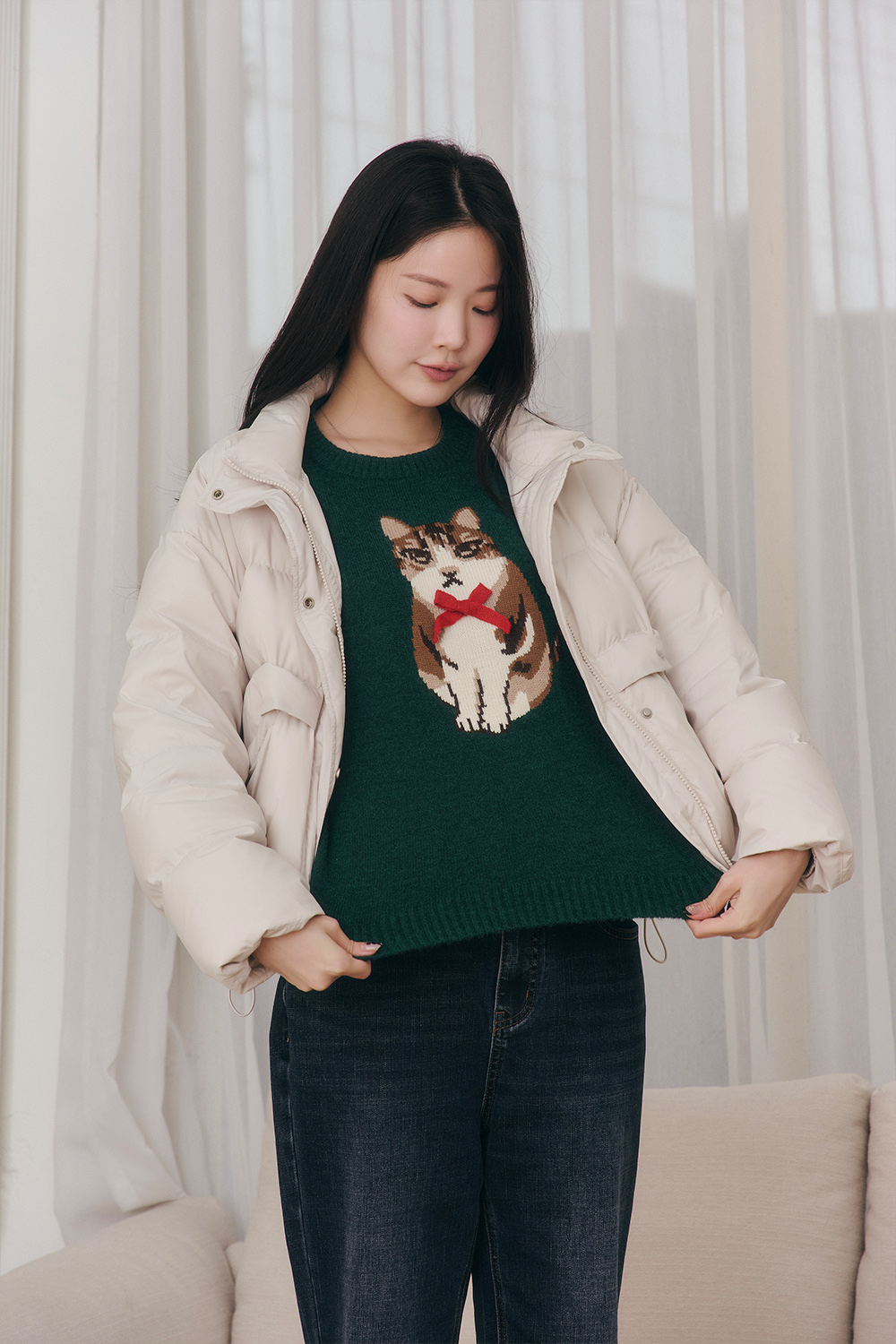 HEALER Made 聖誕奇遇 皮蛋社長緹花針織毛衣