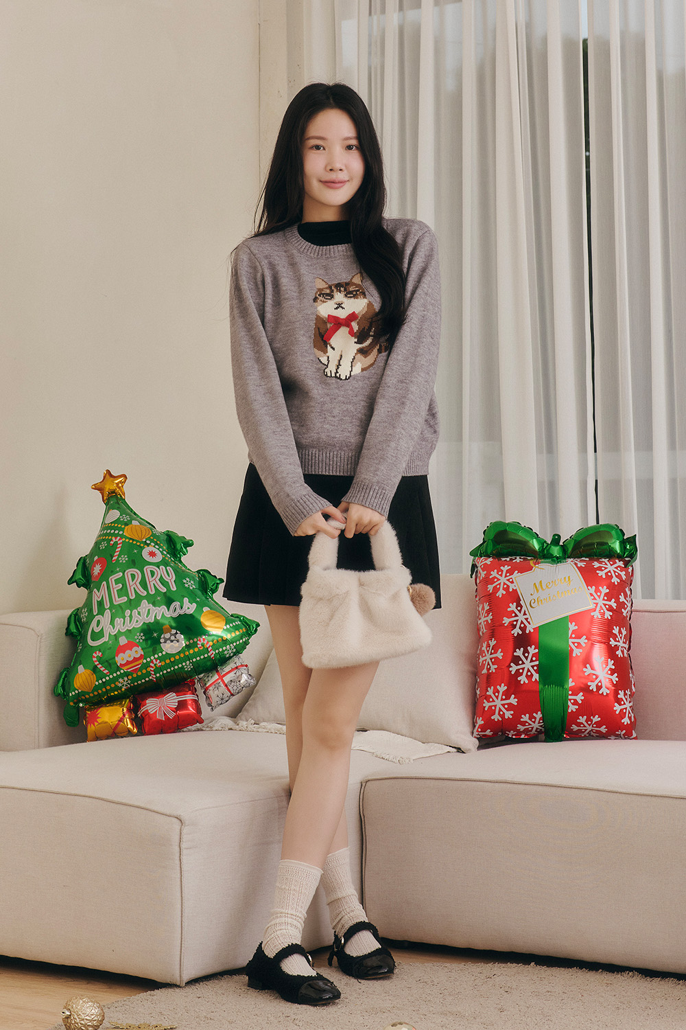 HEALER Made 聖誕奇遇 皮蛋社長緹花針織毛衣