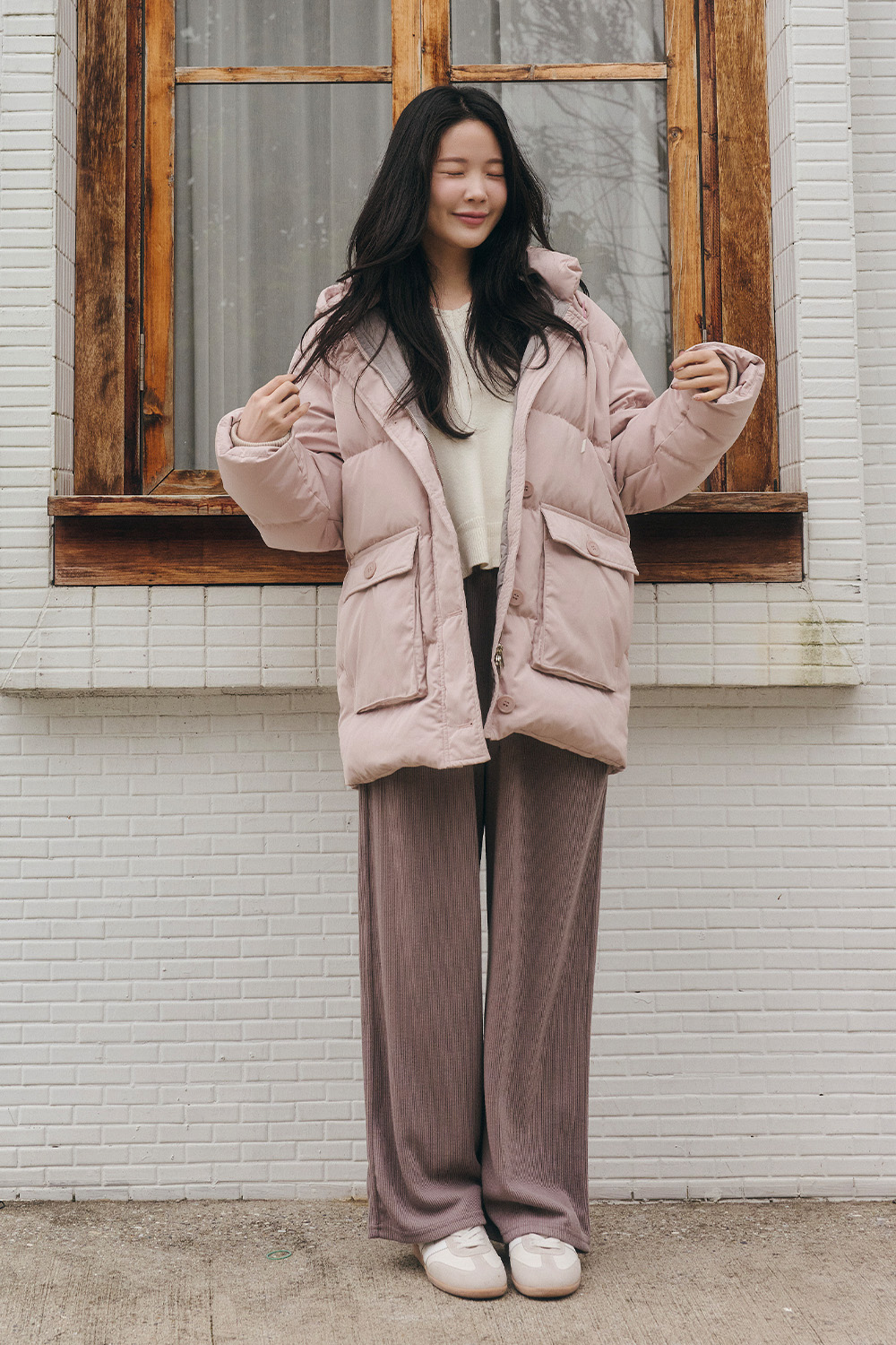 HEALER Made 口袋版小棉襖 舒適坑條直筒寬褲