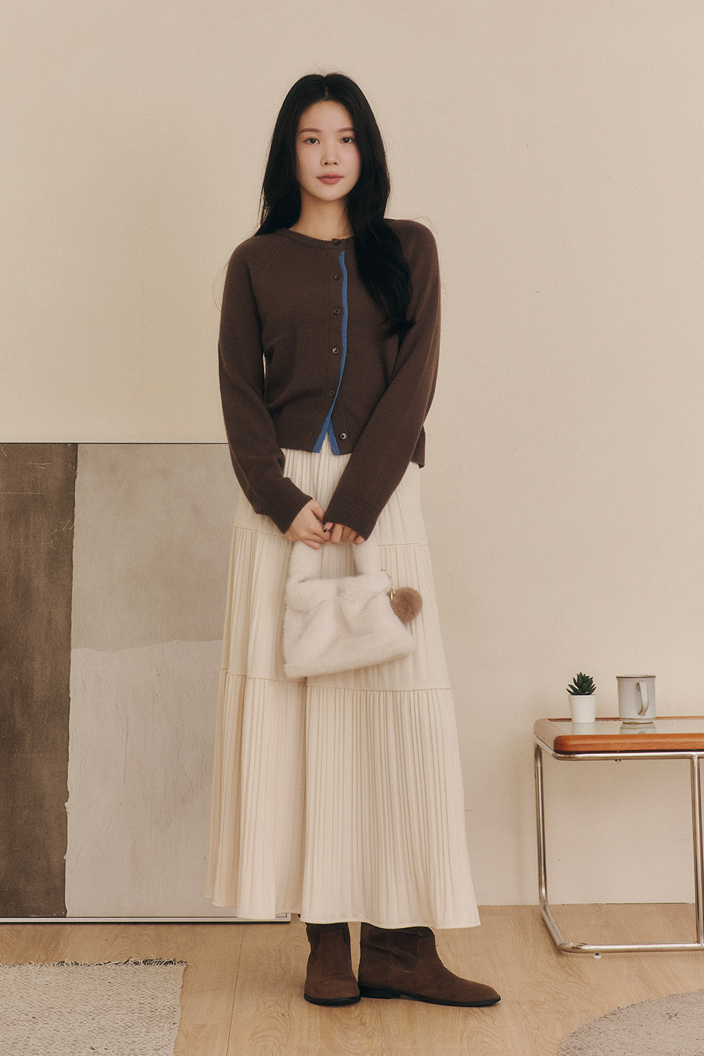 平安夜 配色門襟針織外套