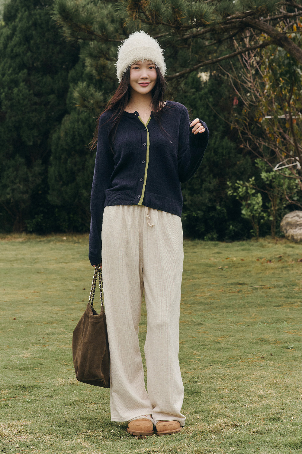 平安夜 配色門襟針織外套