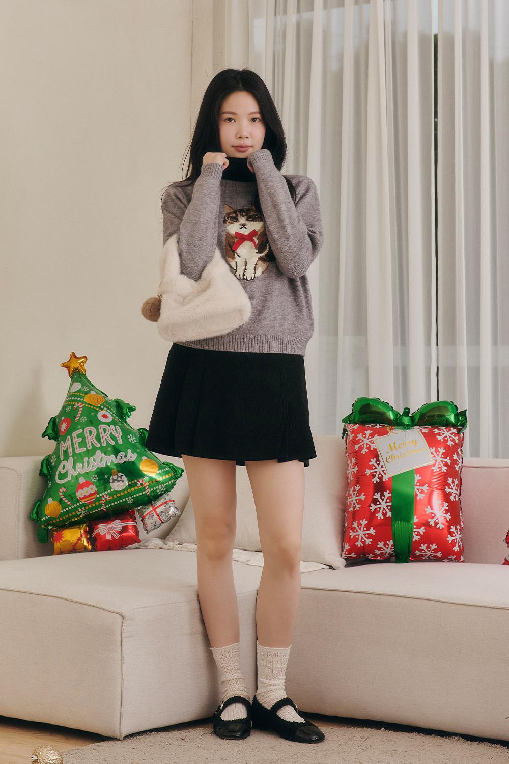 派對逆襲 斜片百褶短褲裙