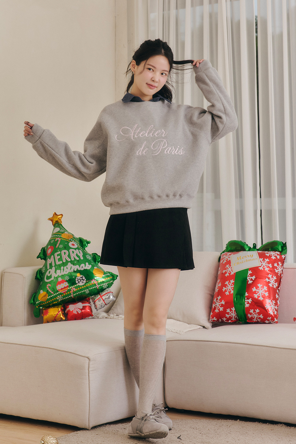 派對逆襲 斜片百褶短褲裙