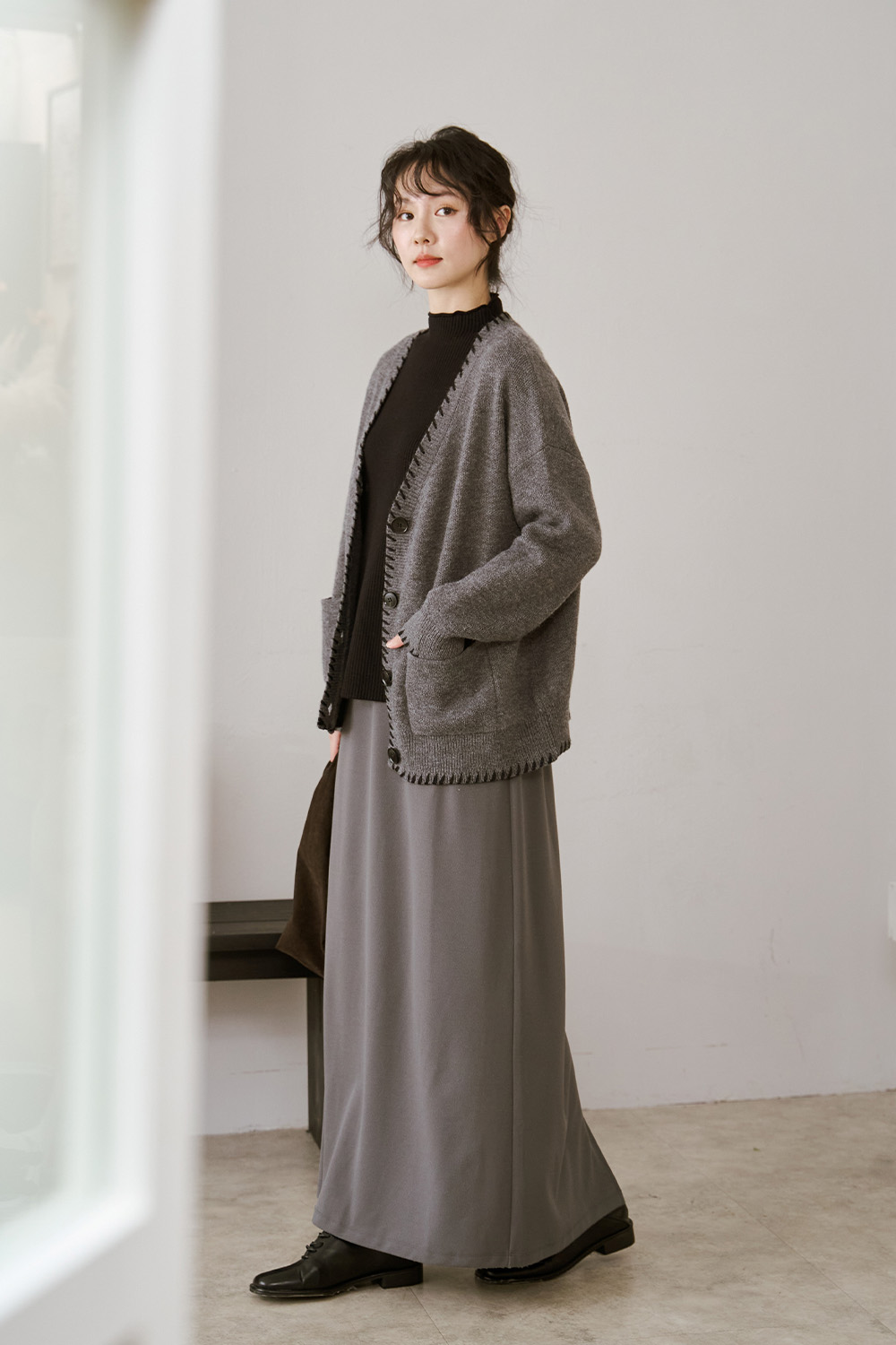 一秒淪陷 內刷毛半高領針織衫