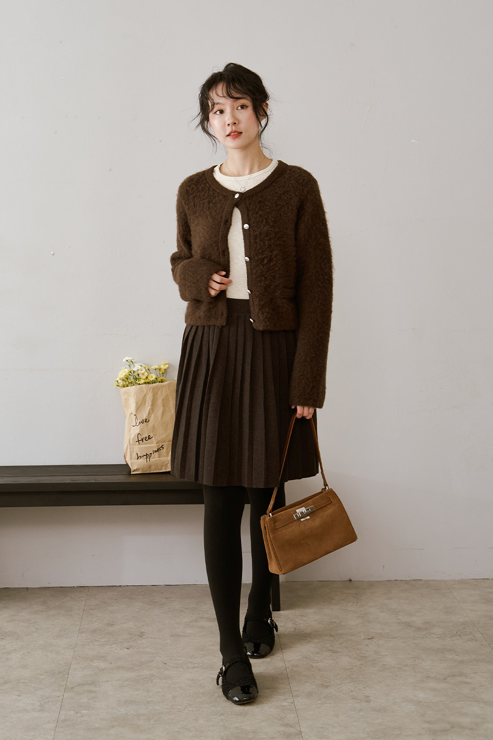 幸福賀爾蒙 毛絨小香風針織外套