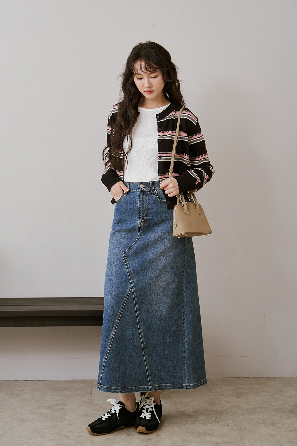 心動配色 跳色條紋針織外套