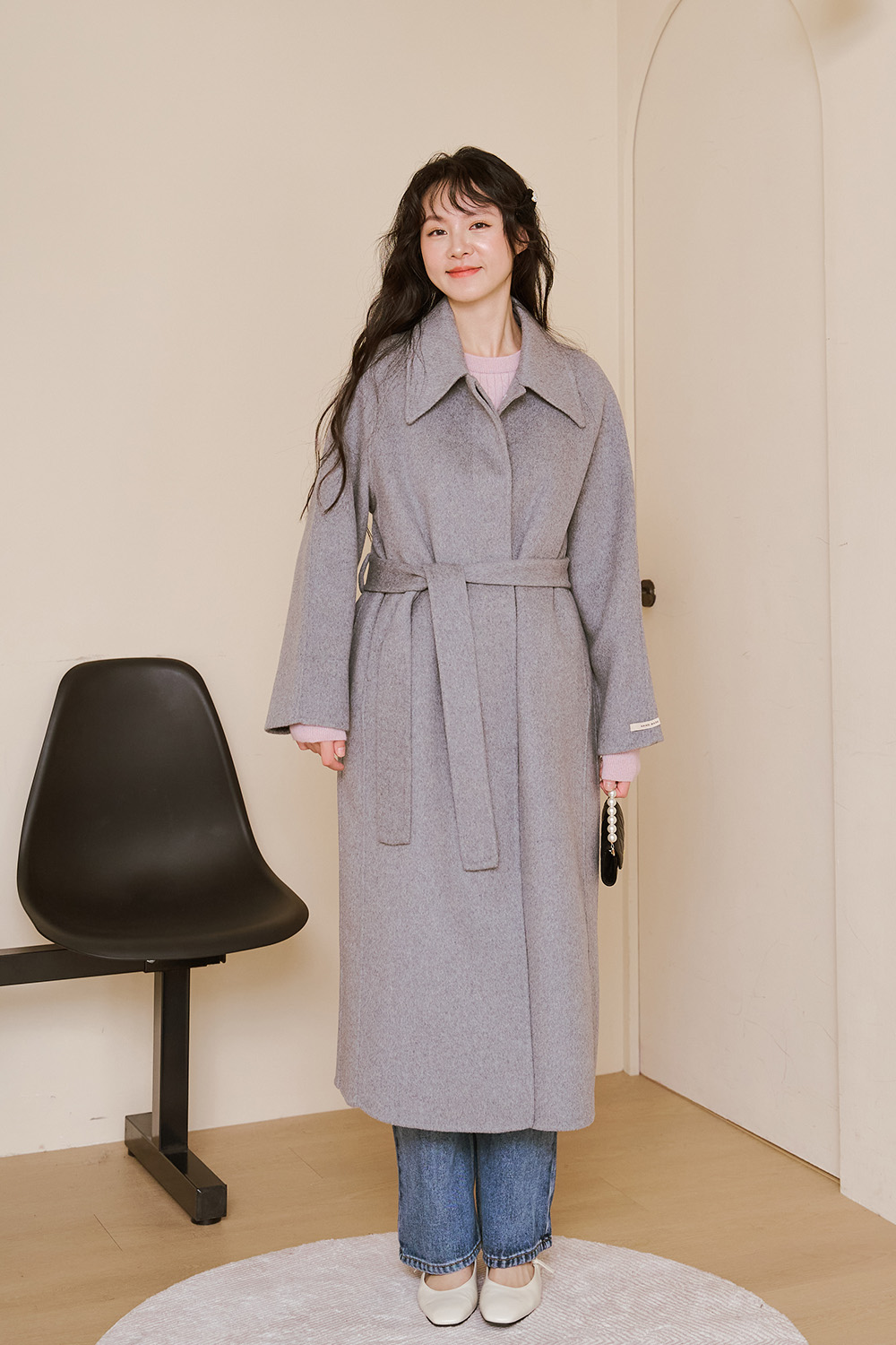 凱旋門 羊毛長大衣附鋪棉背心