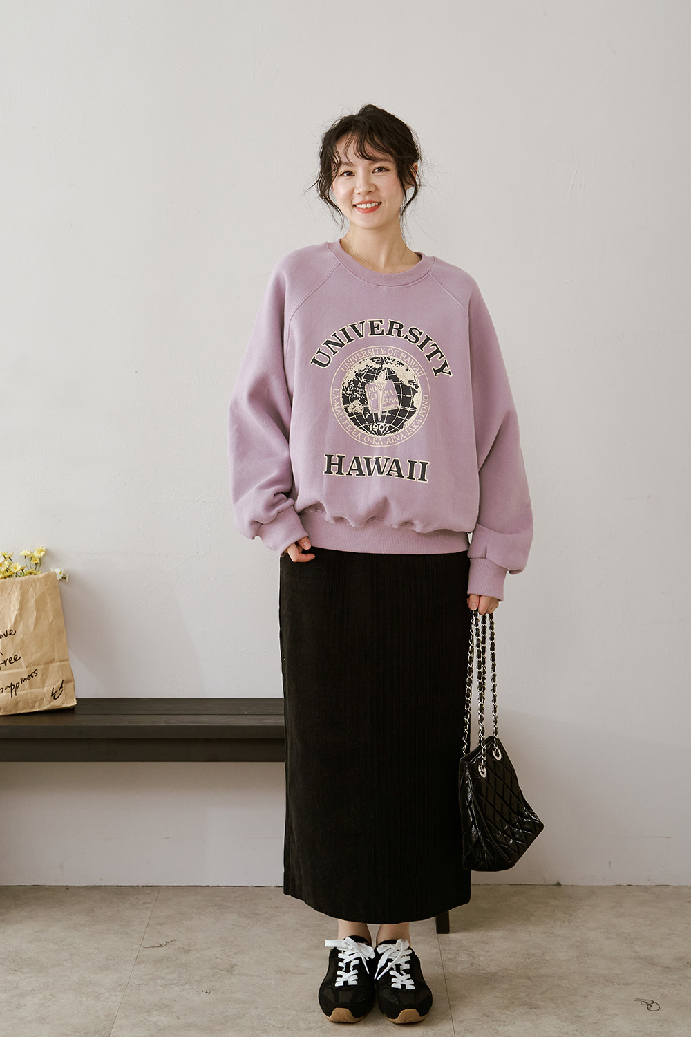 跑咖日常 燈芯絨直筒中長裙