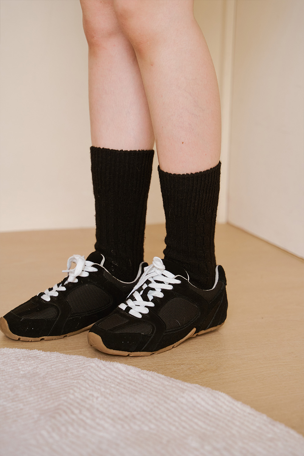 加分配件 麻花羊毛中筒襪