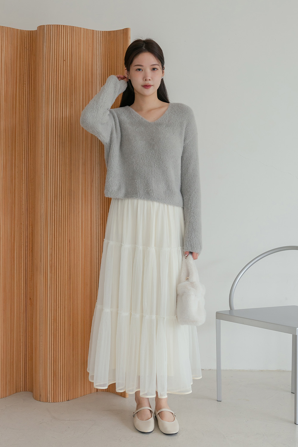 HEALER Made 舒芙蕾毛衣 鬆軟毛絨V領針織上衣