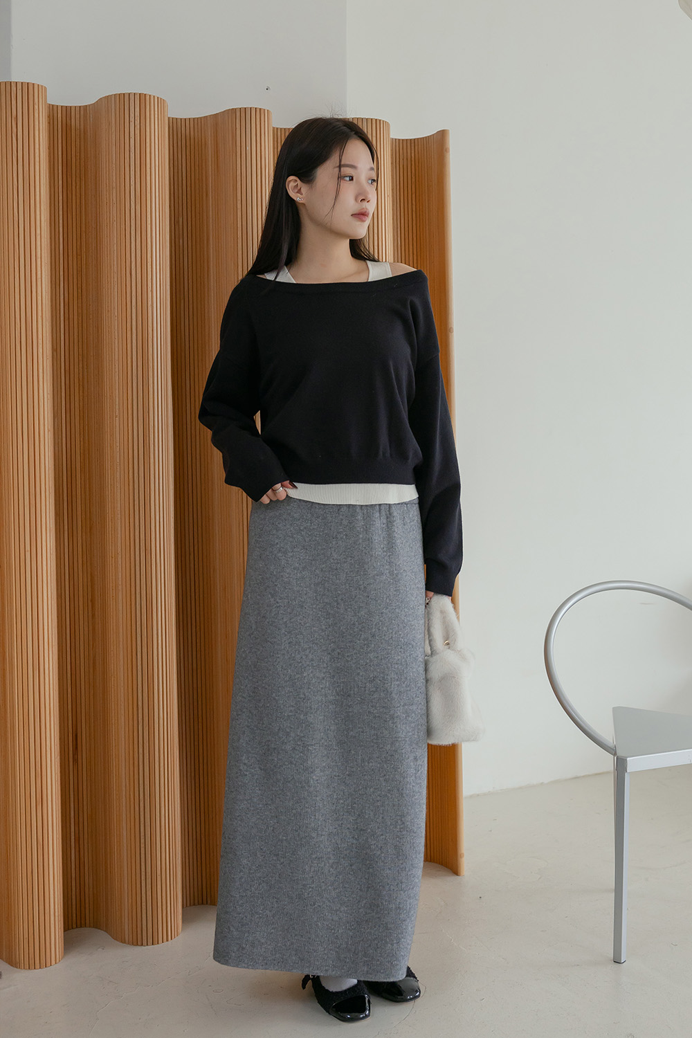 HEALER Made 幸福二重奏 船領兩件式針織毛衣