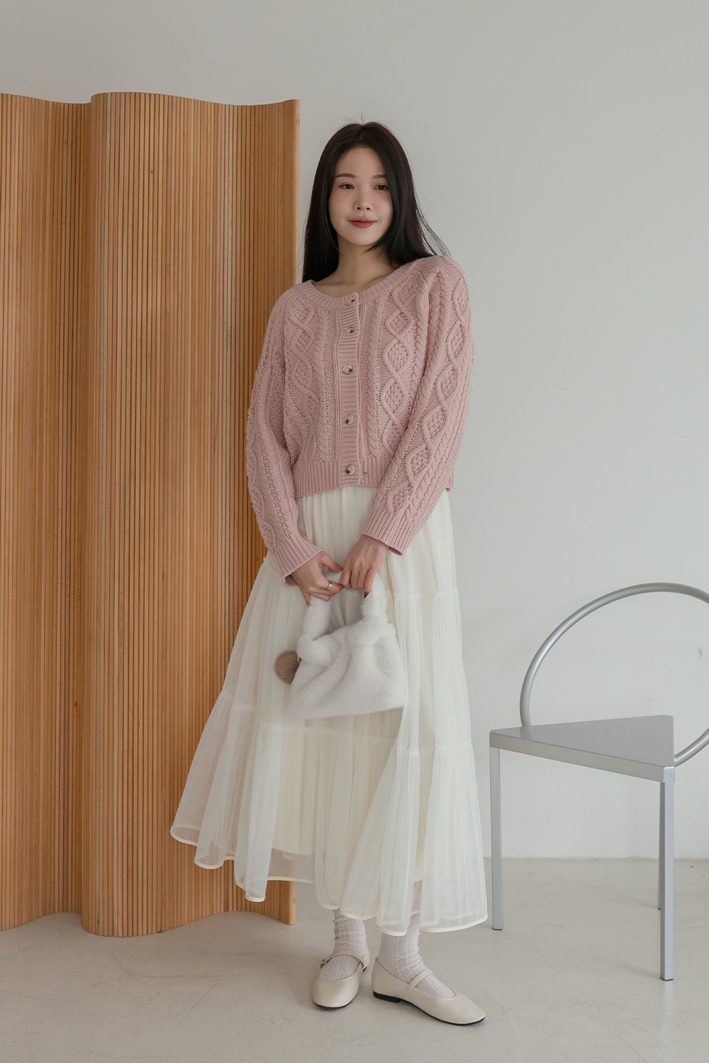 HEALER Made 微暖交織 羊毛麻花針織外套