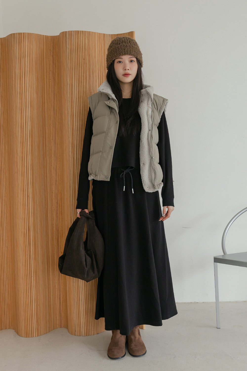 HEALER Made 舒適圈3.0 輕磨毛前短後長上衣+傘擺長裙休閒套裝