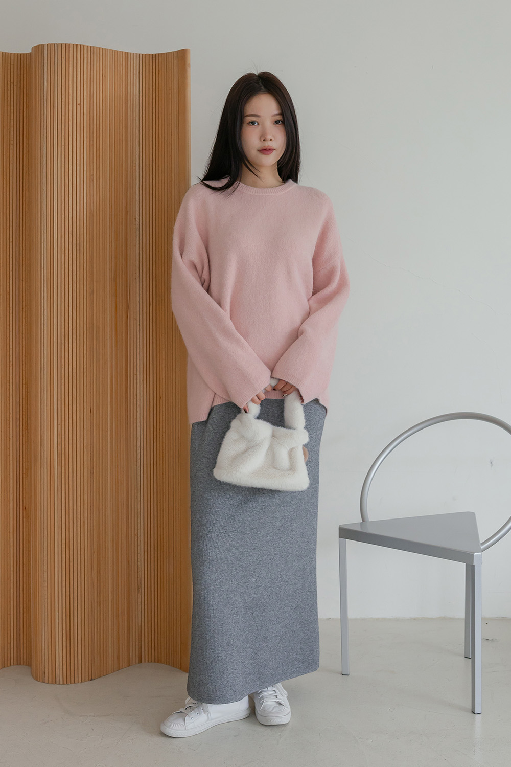 河口湖夢遊 安哥拉羊毛寬鬆針織毛衣