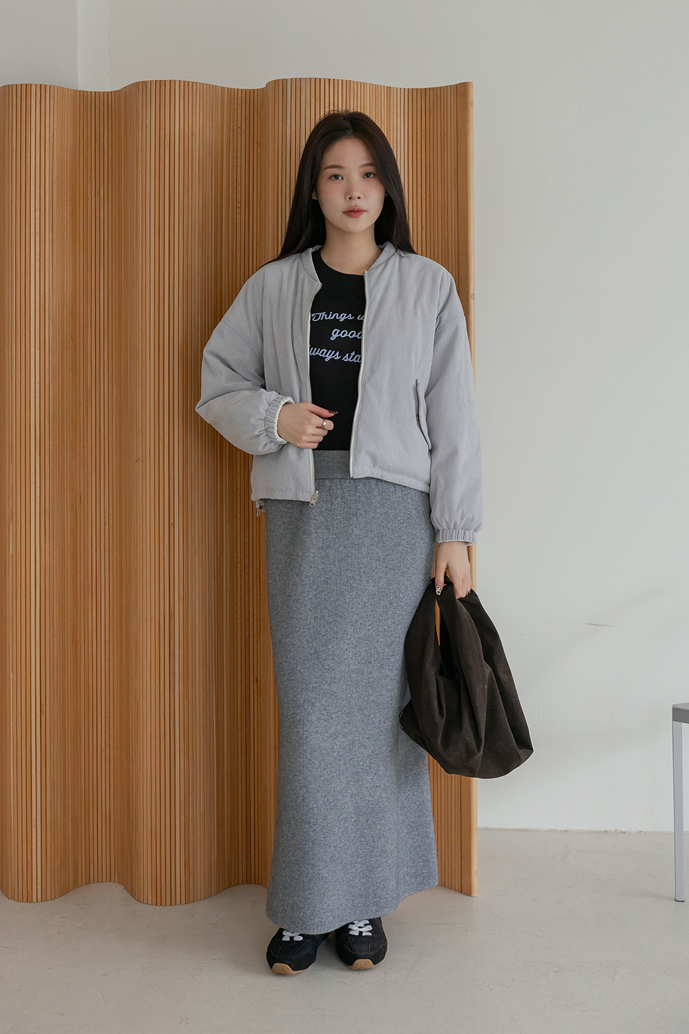 常伴左右 植絨文字印花刷毛長袖T