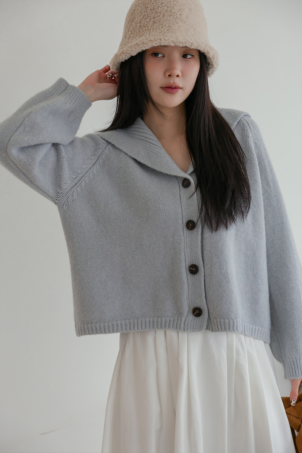 偷偷愛戀 翻領寬鬆針織外套