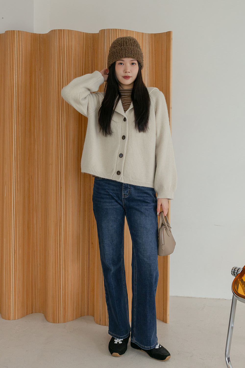 偷偷愛戀 翻領寬鬆針織外套