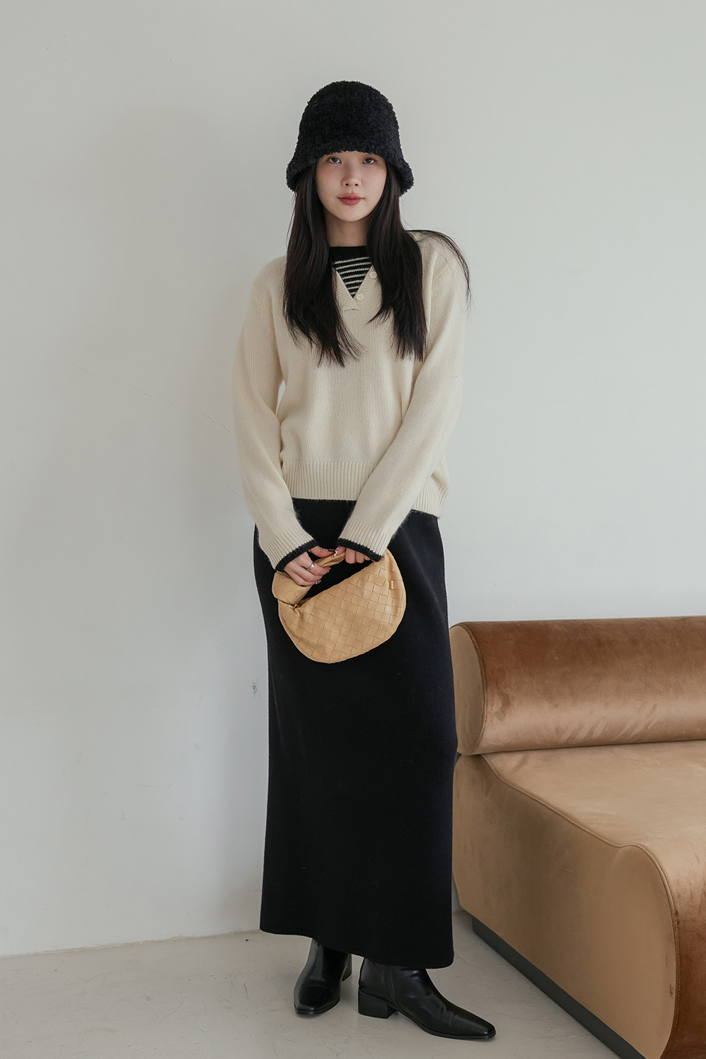 暖到犯規 內刷毛直筒針織長裙