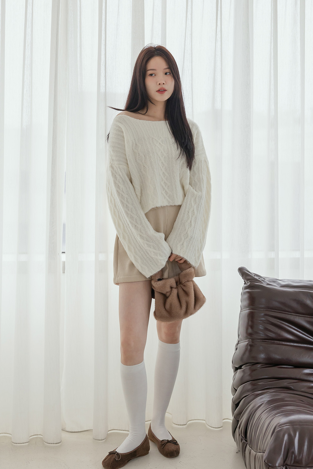 招牌動作 燈芯絨內刷毛顯瘦短褲