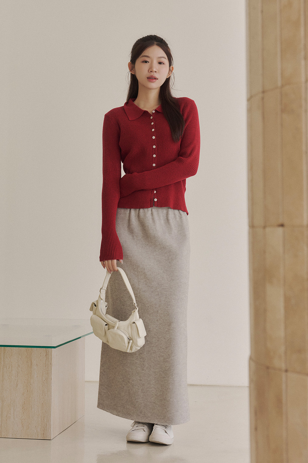 HEALER Made 願望清單 變化坑條翻領開襟針織衫