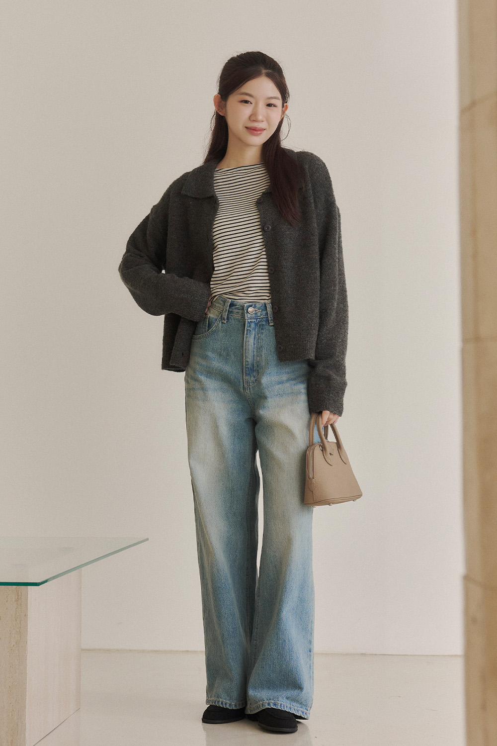 HEALER Made 天作之合 翻領圈圈紗針織外套