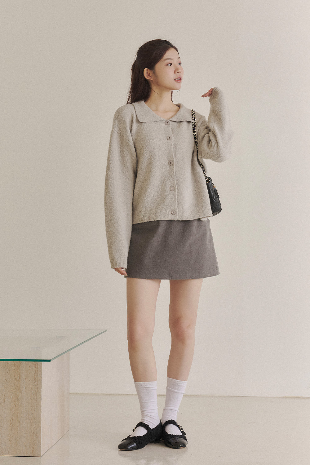 HEALER Made 天作之合 翻領圈圈紗針織外套