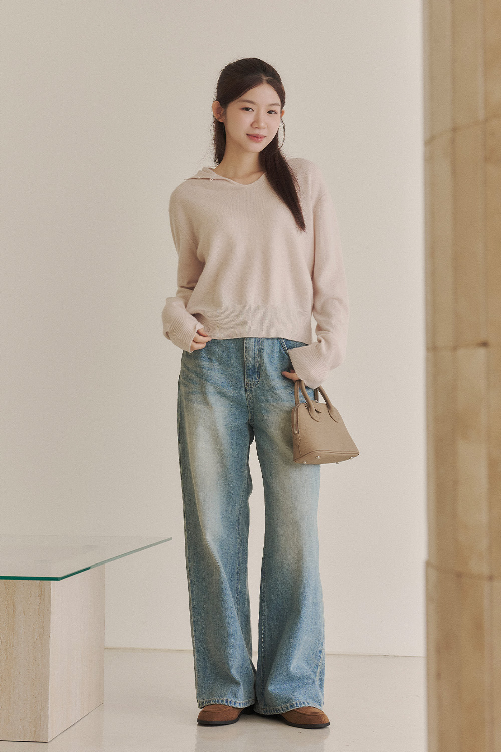 輕柔優雅 氣質開釦兩穿高領針織衫