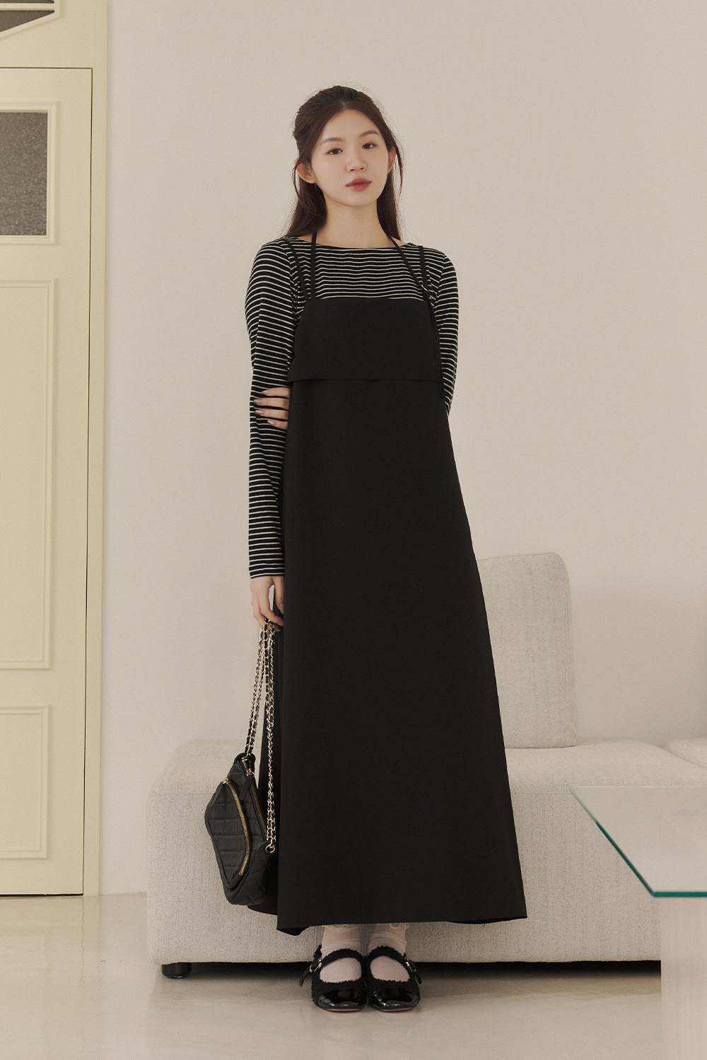 海岸線 細條紋長袖T