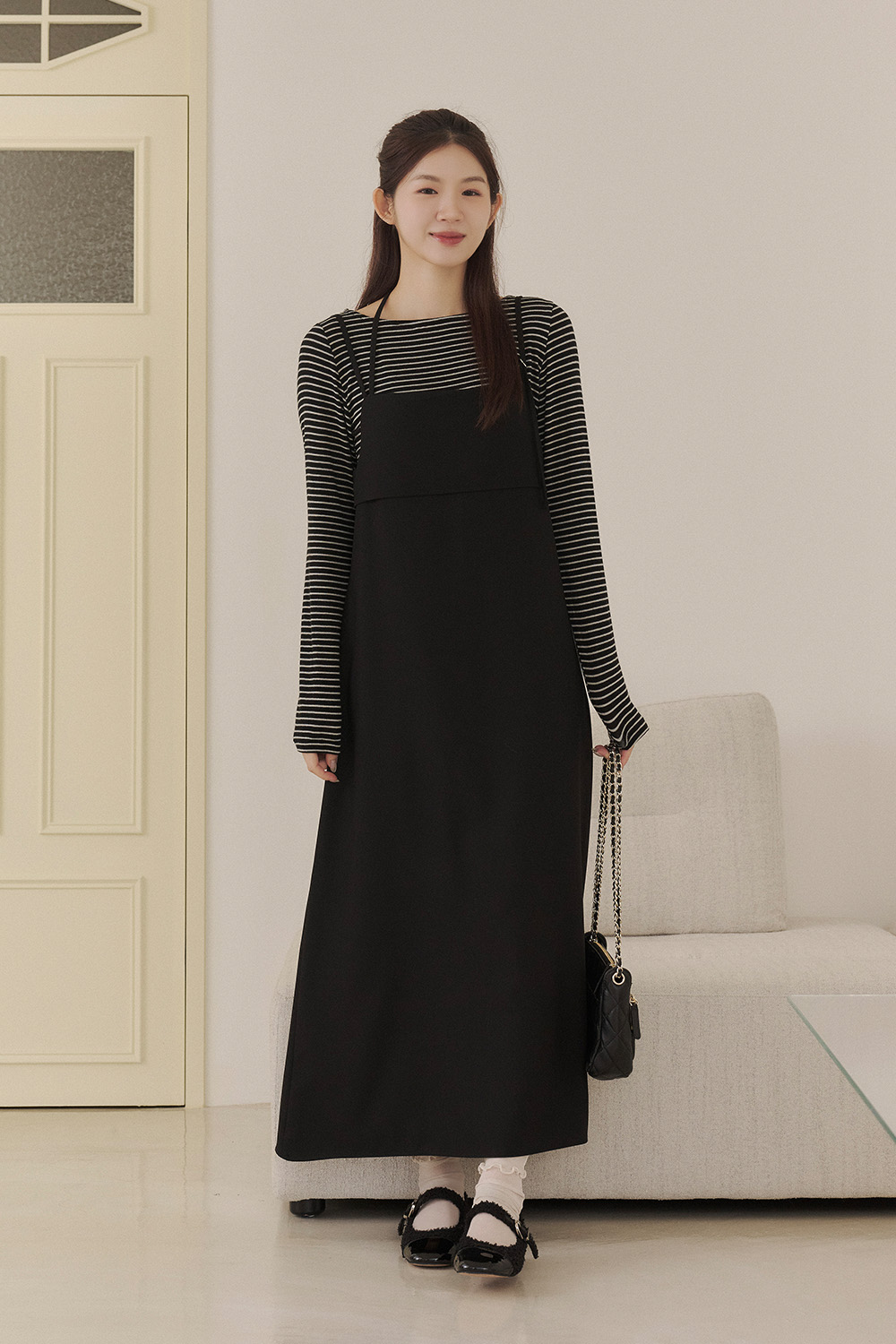 薄暮之城 繞頸細肩帶造型洋裝