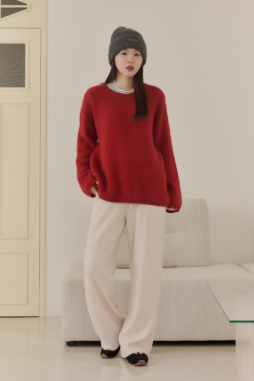 暖甜濾鏡 羊毛簡約寬鬆針織毛衣