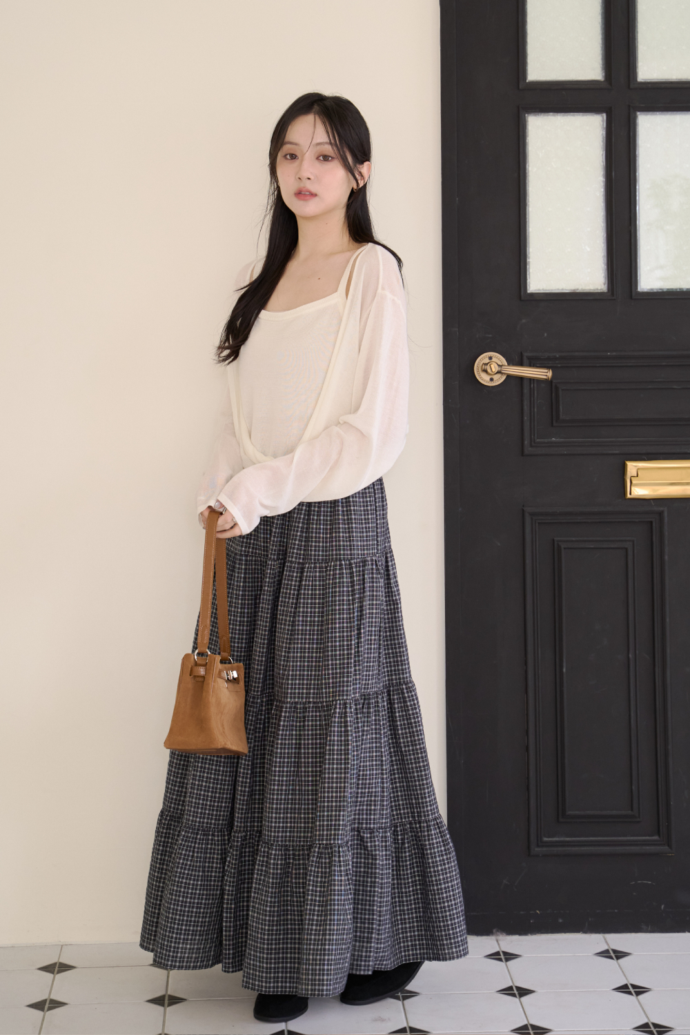 HEALER Made 完美藏肉 兩件式天絲扭結針織罩衫