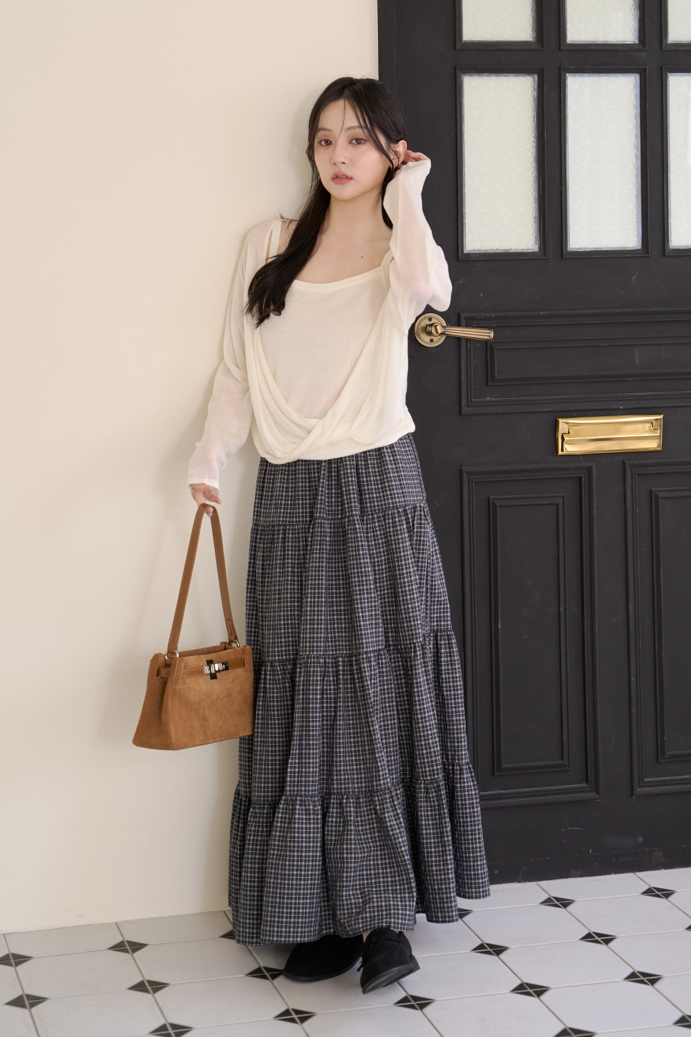 HEALER Made 完美藏肉 兩件式天絲扭結針織罩衫