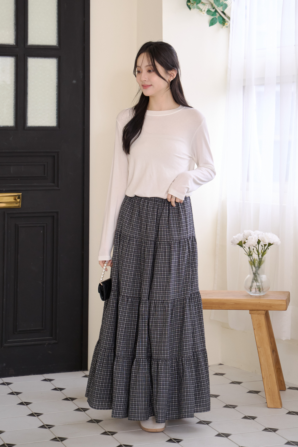 陪伴妳每一天 柔彈圓領長袖T