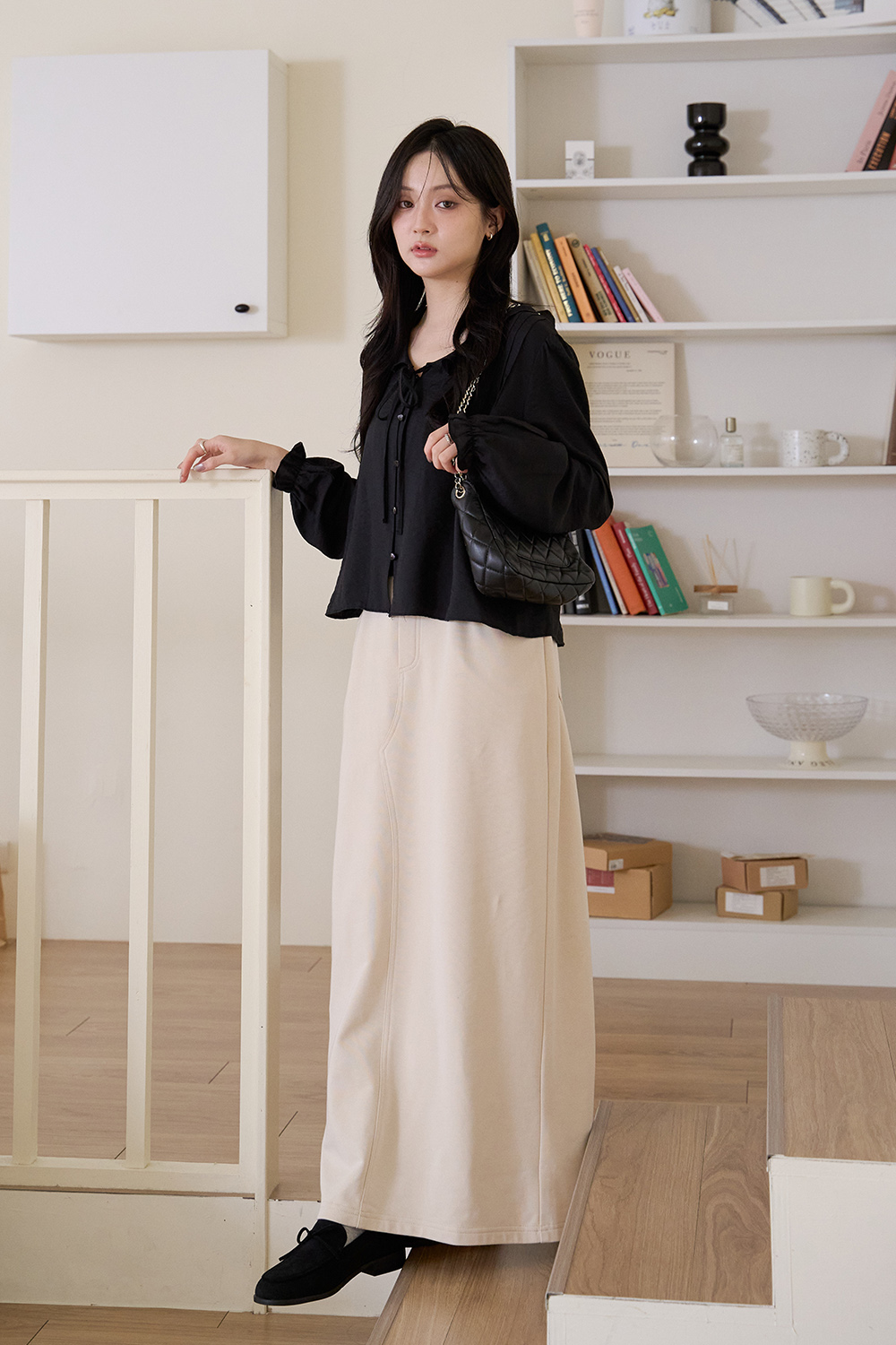 情人節 荷葉領繫帶襯衫