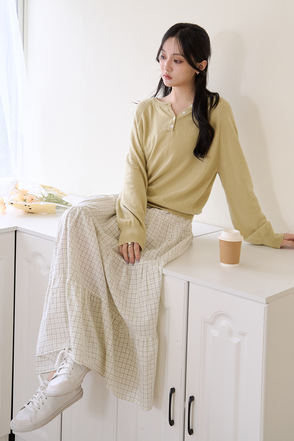 江之島 細格蛋糕長裙