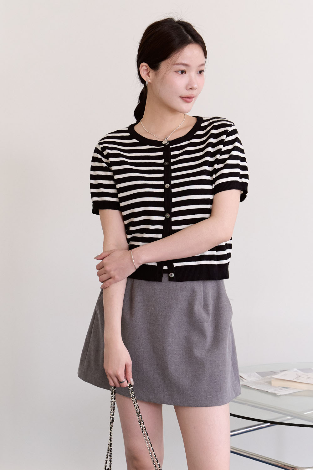 HEALER Made 無限可能 條紋兩件式針織背心小外套