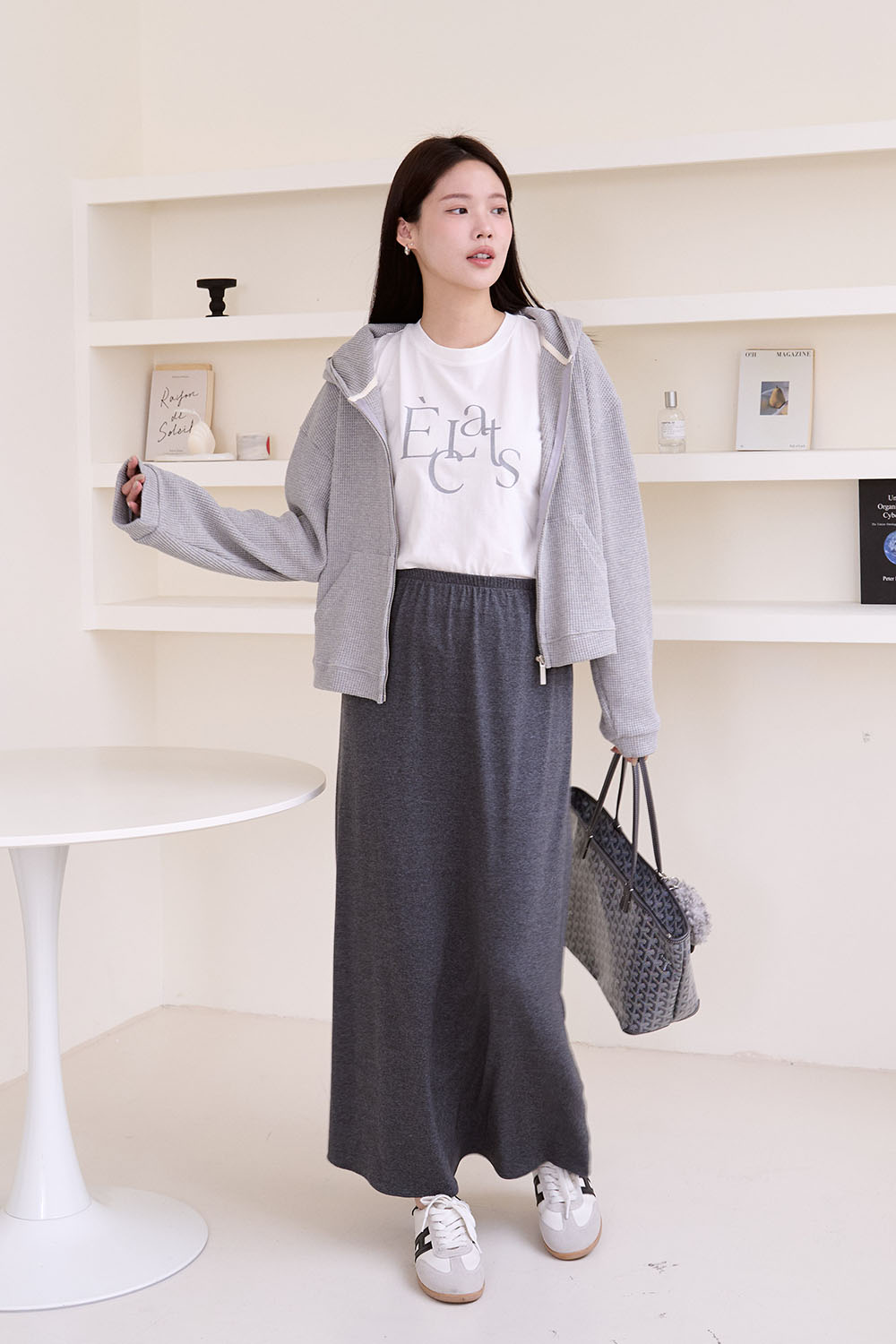 就愛連帽 鬆餅格連帽拉鍊外套