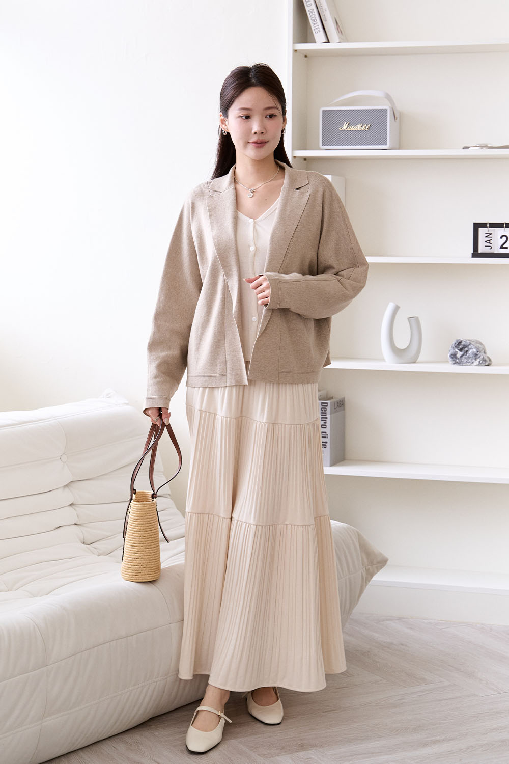 星空圖書館 薄針織西裝外套