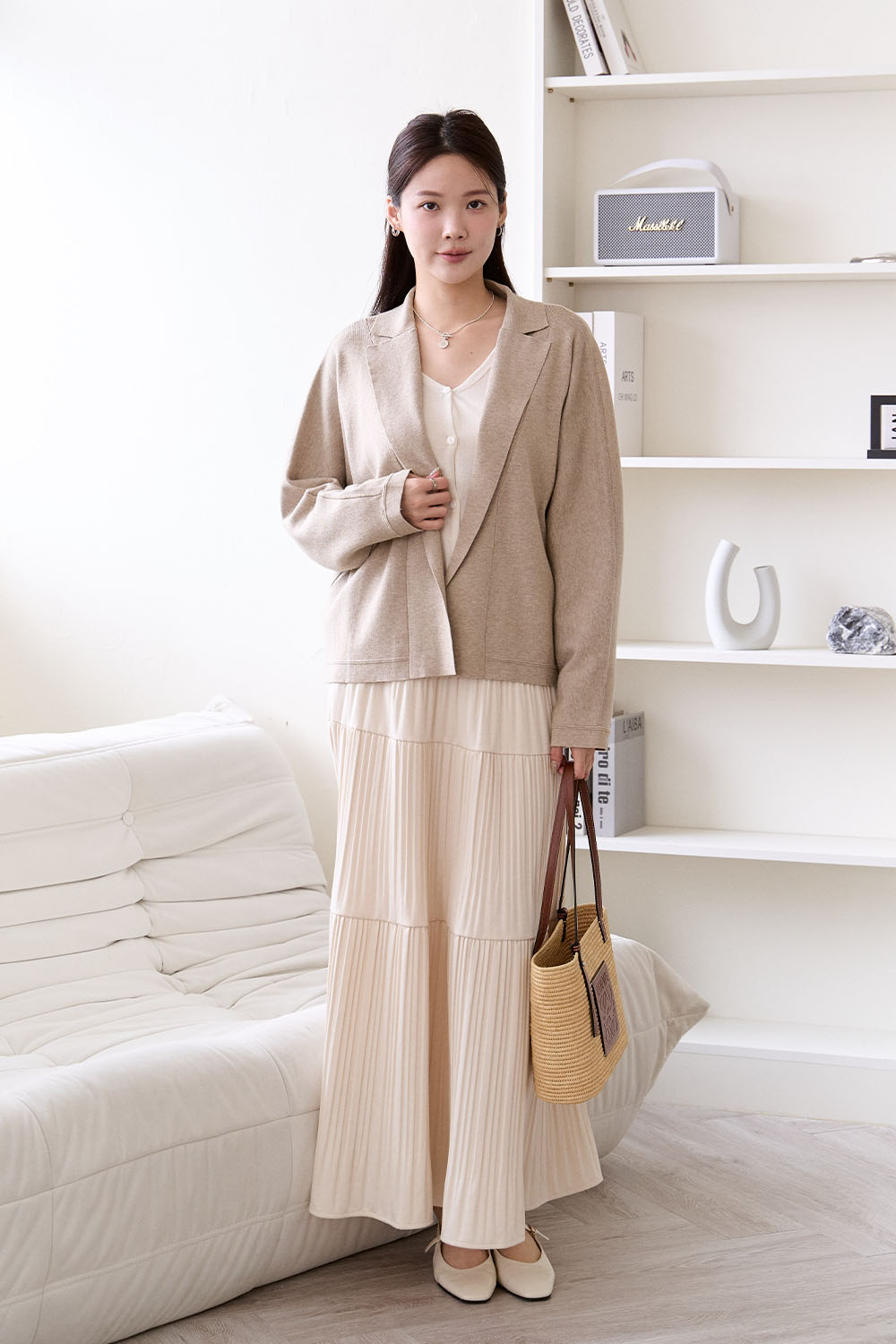 星空圖書館 薄針織西裝外套