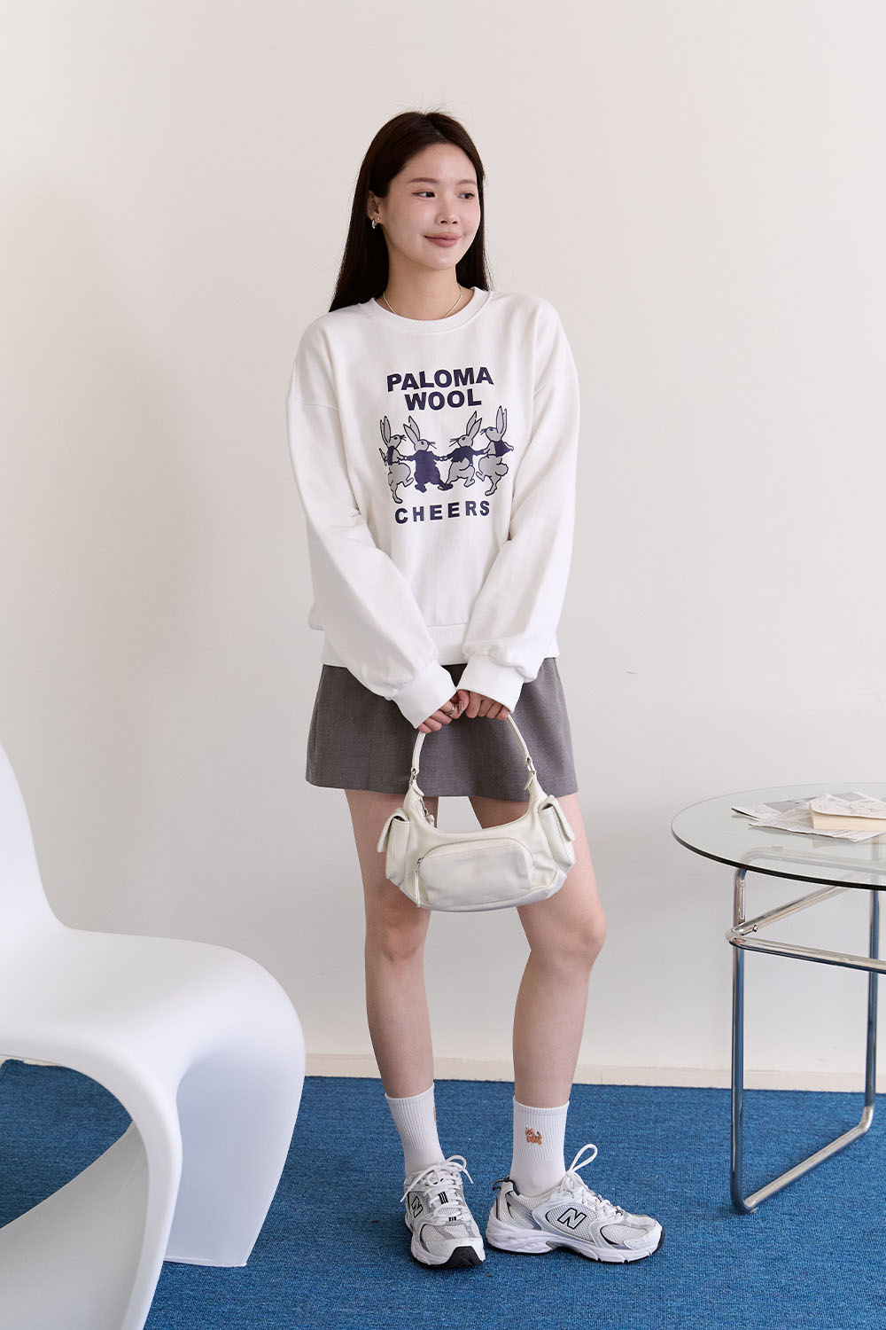 快樂PARTY 兔子印花大學T