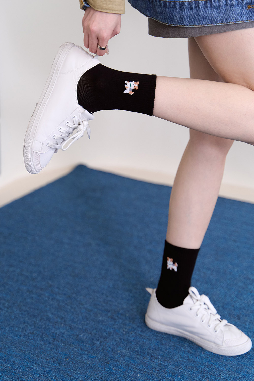 萌寵集合 彩色中筒襪