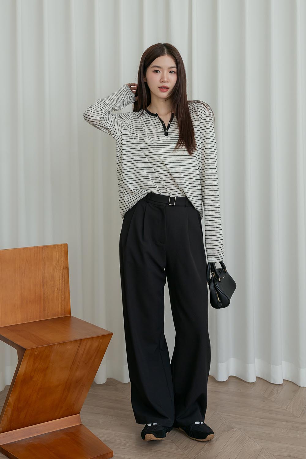 HEALER Made 名模比例 打褶西裝寬褲附腰帶