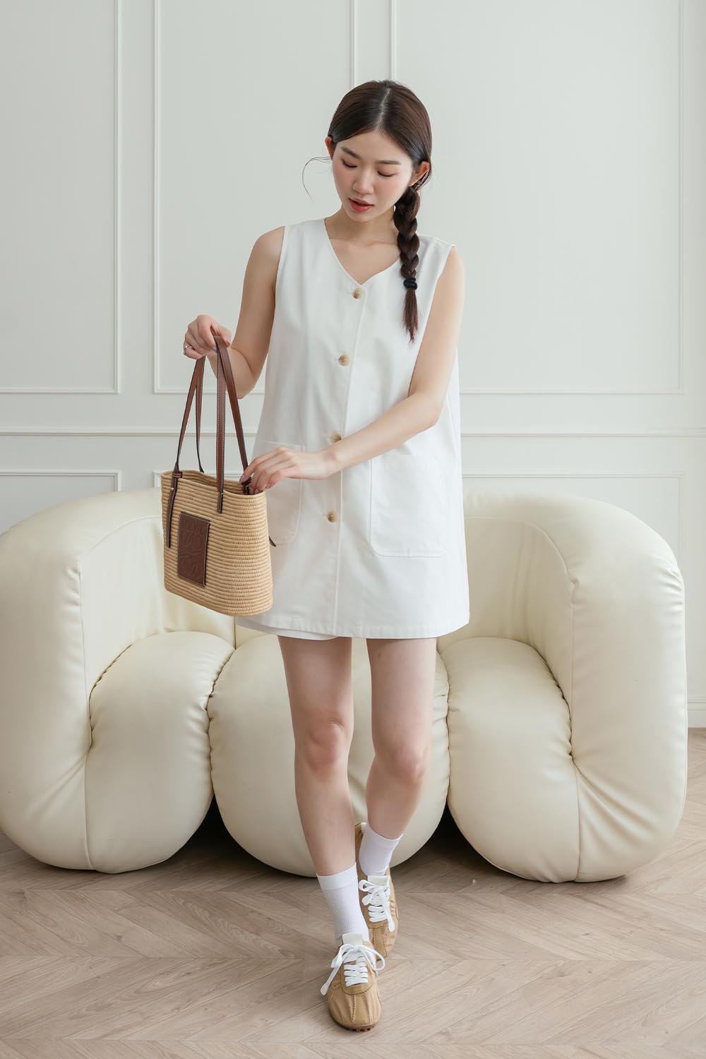 HEALER Made 貴婦小短洋 V領開釦背心短洋短褲套裝